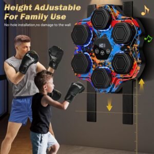 Máquina de boxeo de música, máquina de boxeo inteligente Bluetooth con guantes